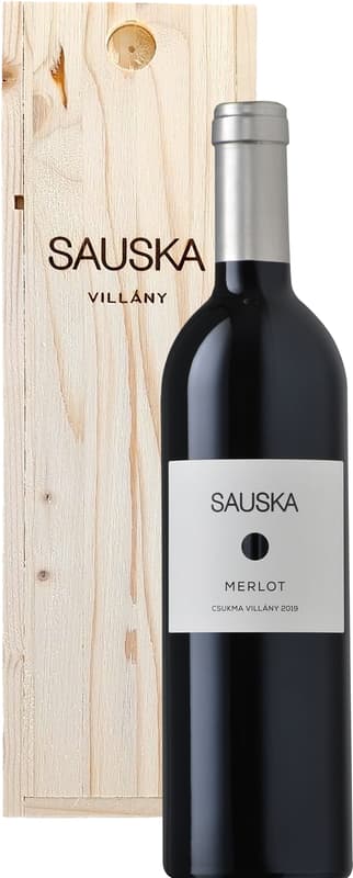 Sauska Merlot Csukma in Wooden Gift Boksz