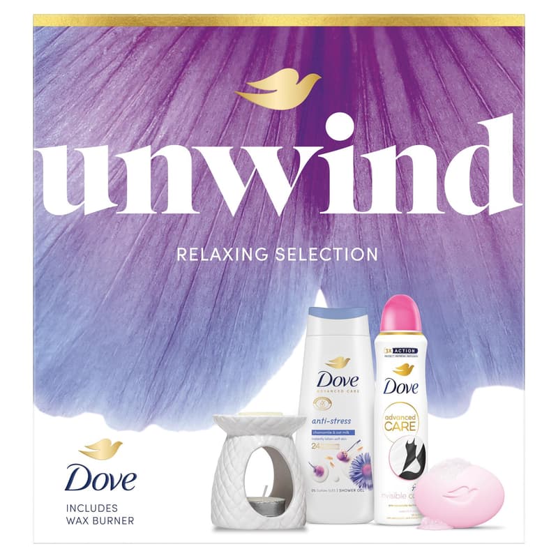 Dove Unwind gift set with wax diffuser