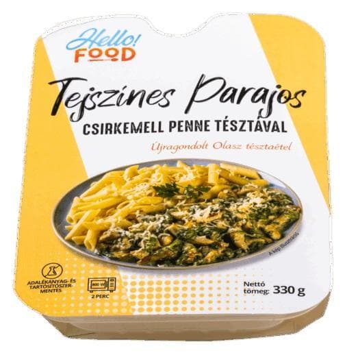 Hello Food Tejszínes Parajos csirkemell penne tésztával