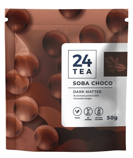 24tea Soba Choco Dark Matter sötét étcsokis drazsé