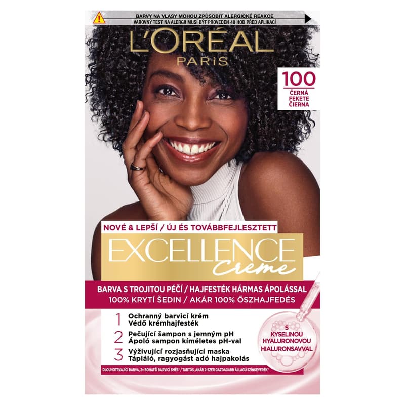 L'ORÉAL PARIS Excellence krémes, tartós hajfesték 100 fekete