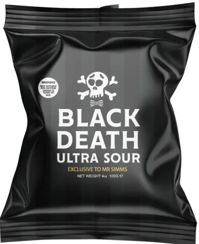 Black Death Ultra Sour - Exclusive to Mr Simms - citromos ultra savanyú cukor