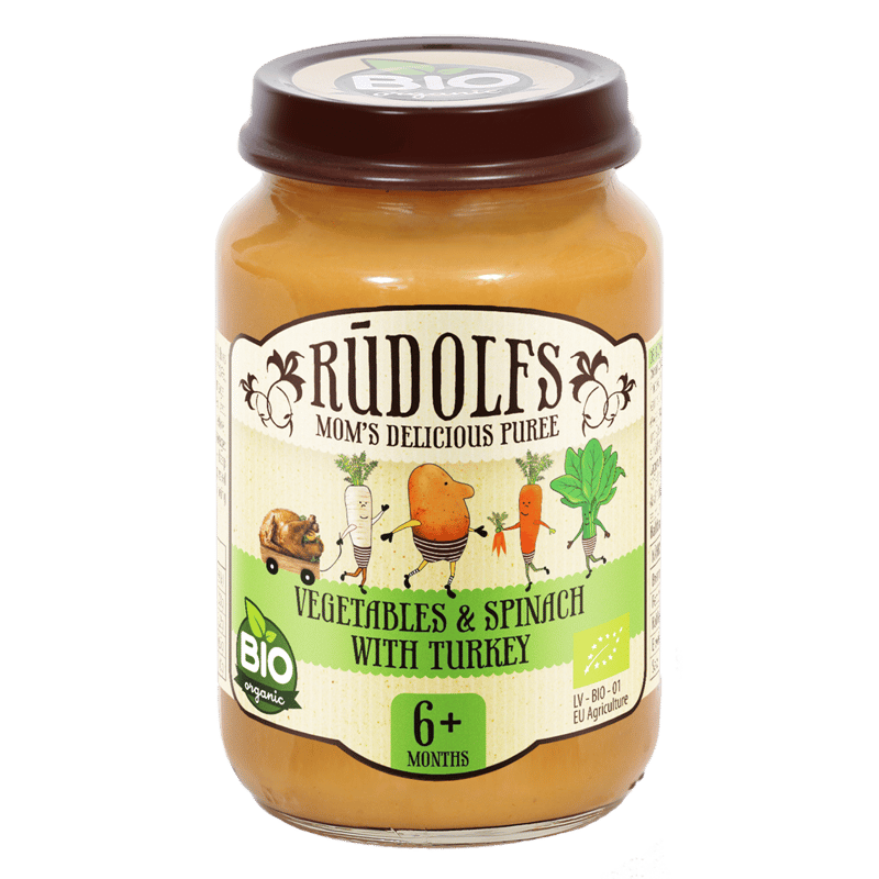 RUDOLFS ORGANIC Bio zöldségek pulykahússal 6 hónapos kortól