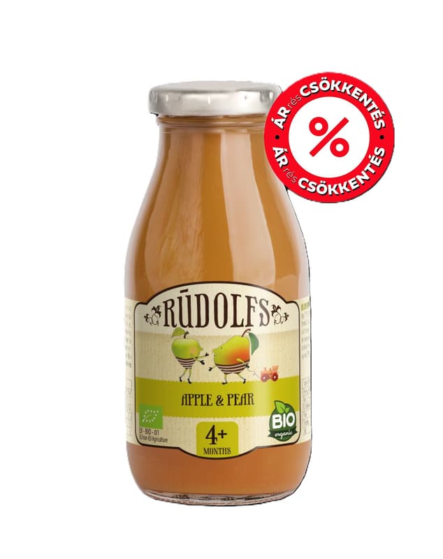 RUDOLFS ORGANIC Bio alma-körte gyümölcsital 4 hónapos kortól