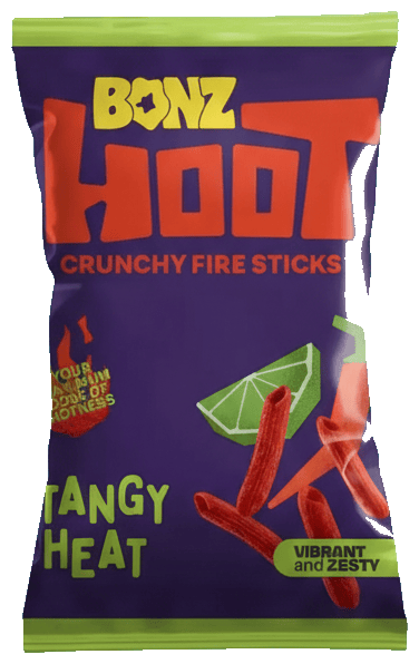 BONZ HOOT "Tangy Heat" csípős chili-lime ízű ropogós snack
