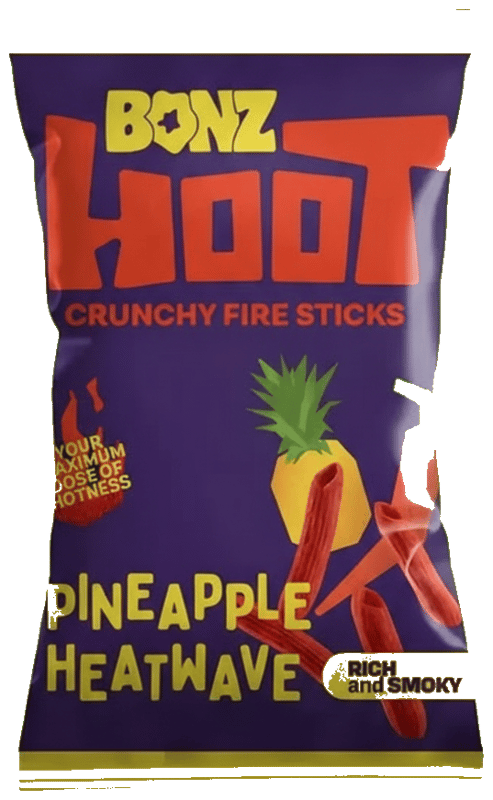 BONZ HOOT "Pineapple Heatwave" csípős chili-ananász ízű ropogós snack