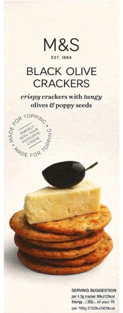 M&S Food Black Olive Crackers
