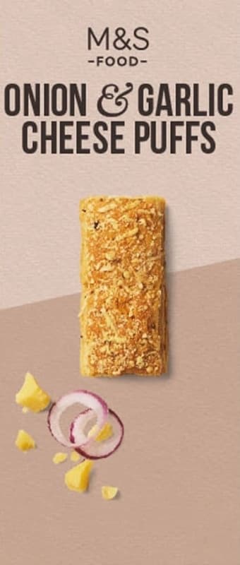 Marks & Spencer Sós leveles tészta érlelt gouda sajttal, vöröshagymával és fokhagymával