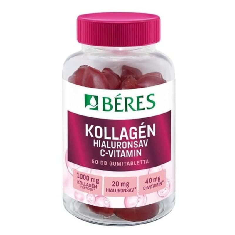 Béres Kollagén hialuronsav C-vitamin gumitabletta 50 db