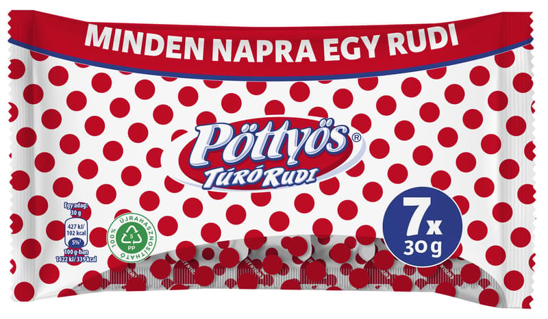 Pöttyös Túró Rudi natural curd dessert (7×30G)