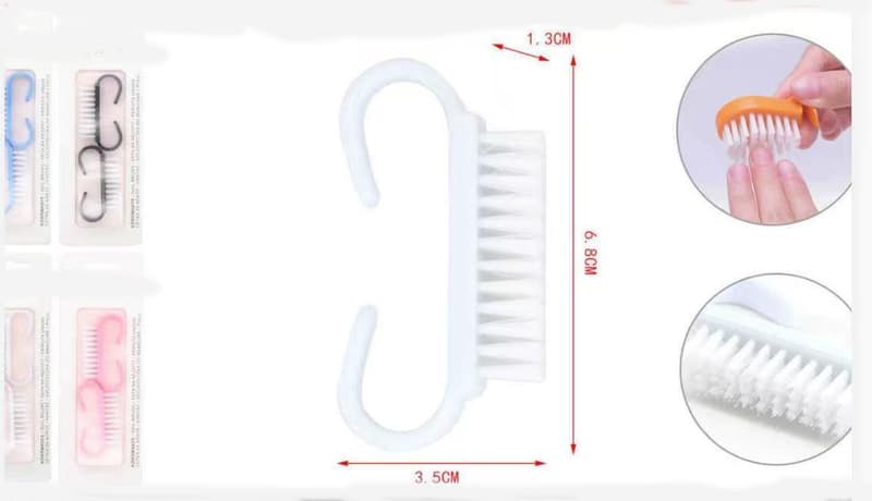 Nail Brush, Assorted Colors, 6.8×3.5×1.3 cm