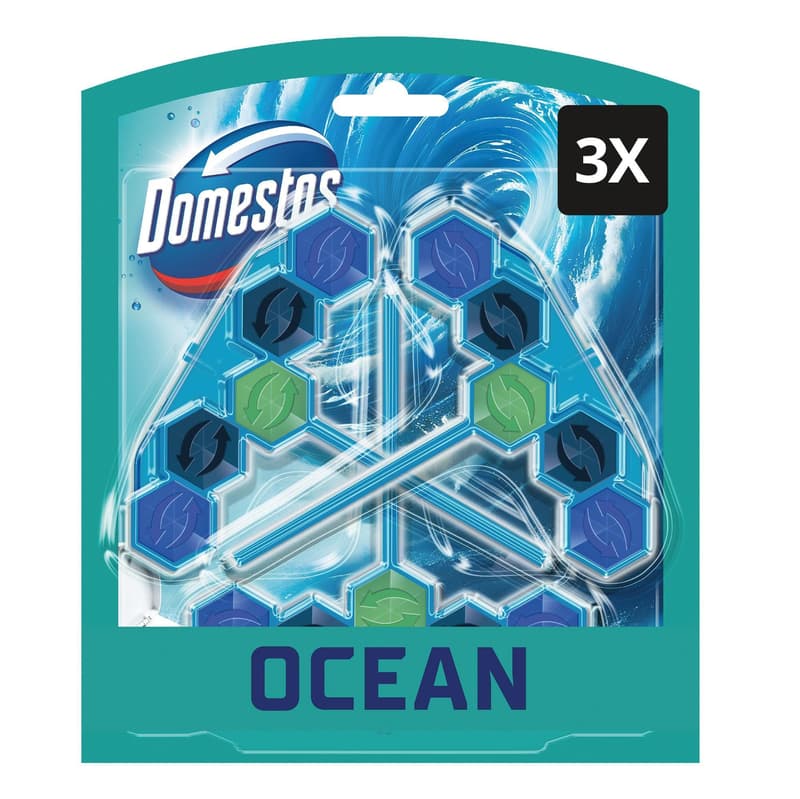 Domestos Blue Water Ocean WC illatosító blokk, 3x48g