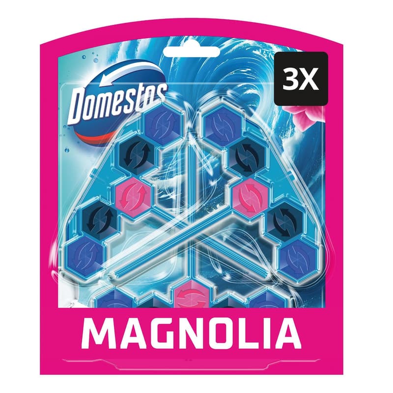 Domestos Blue Water Magnolia WC illatosító blokk, 3x48g
