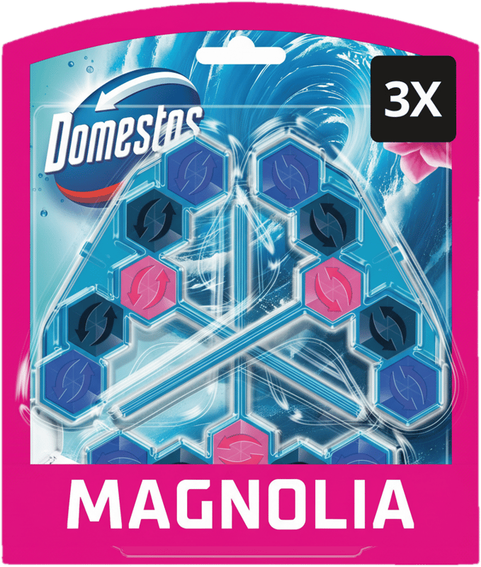 Domestos Blue Water Magnolia WC illatosító blokk, 3x48g