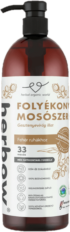 Herbow Folyékony mosószer vadgesztenye fehér ruhákhoz Gesztenyevirág illattal 1000 ml