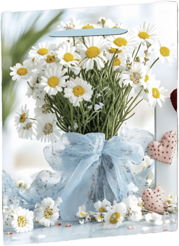 Gift bag daisy bouquet 26x32 cm