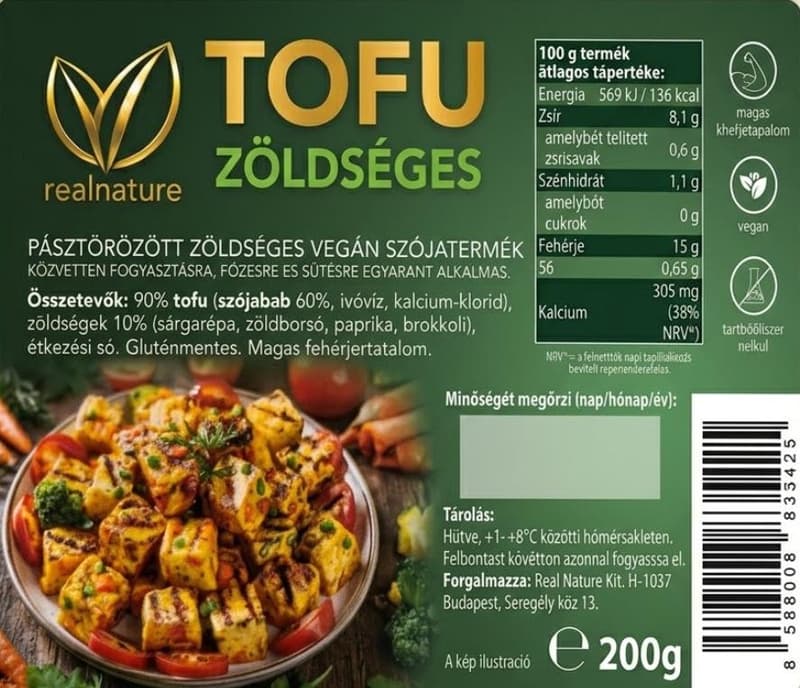 Real Nature Zöldséges tofu