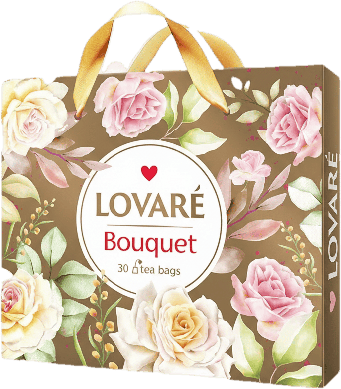 Lovaré Bouquet, ízesített filteres tea válogatás, füles dobozban (52,5 g)
