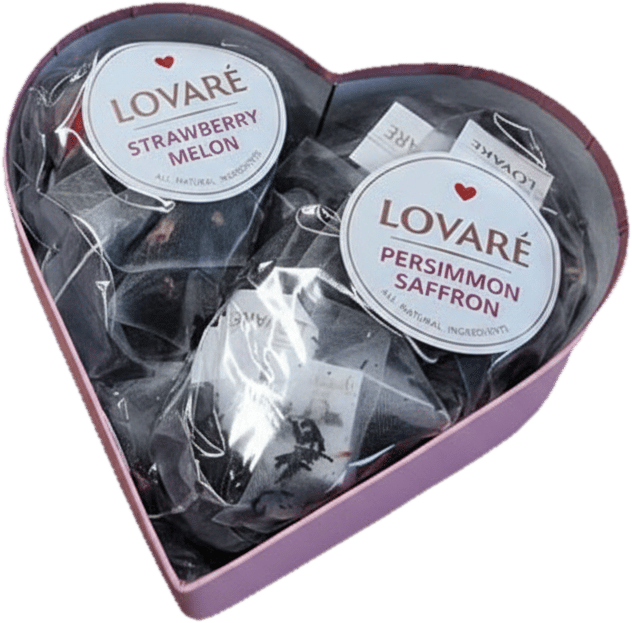 Lovaré Tea With Love, filteres ízesített tea szív dobozban (68 g)