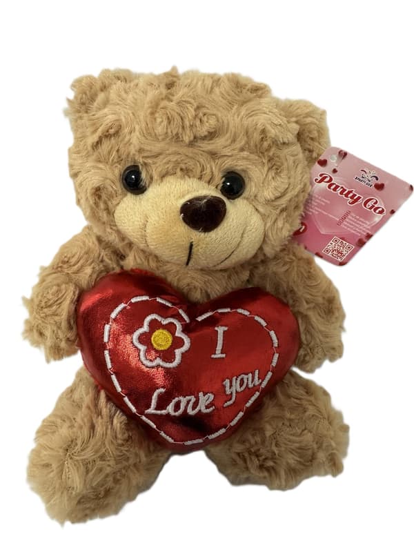 Plüss maci szívvel 18 cm