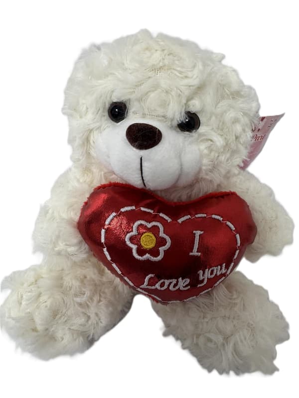 Plüss maci szívvel 18 cm