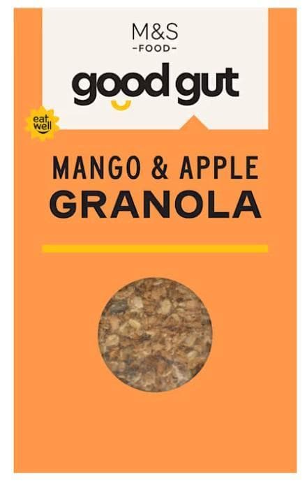 Marks & Spencer Wholegrain Oat Granola with Wholegrain Spelt Flakes, Mixed Seeds, Wholegrain Barley Flakes, Freeze-Dried Mango Pieces and Dried Apple Pieces