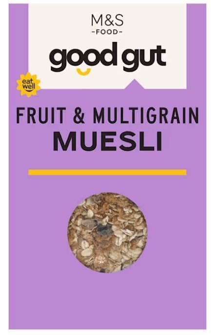 Marks & Spencer Wholegrain Wheat, Oat, Wheat Bran and Barley Flake Muesli with Dried Fruits, Seed Mix, Spelt Flakes, Chopped Roasted Hazelnuts and Roasted Coconut Chips