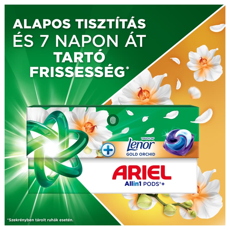 Ariel PODS+ Mosókapszula + Touch Of Lenor Gold Orchid, 50 db