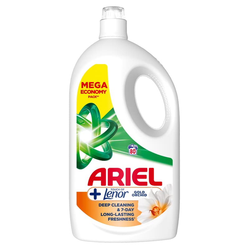 Ariel Folyékony Mosószer +Touch Of Lenor Gold Orchid 80 Mosáshoz, 3.6 l