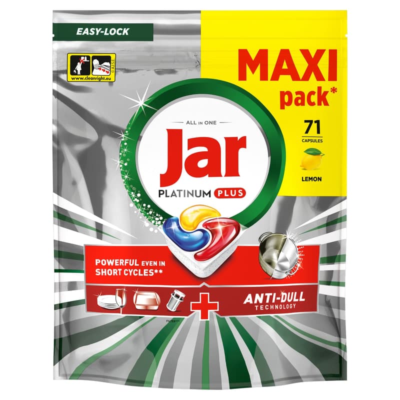 Jar Platinum Plus All in One Mosogatókapszula Lemon, 71 db