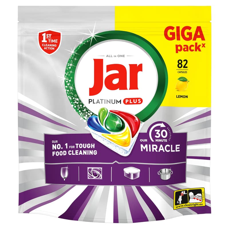 Jar Our 30 Minute Miracle Platinum Plus Mosogatókapszula Lemon, 82 db