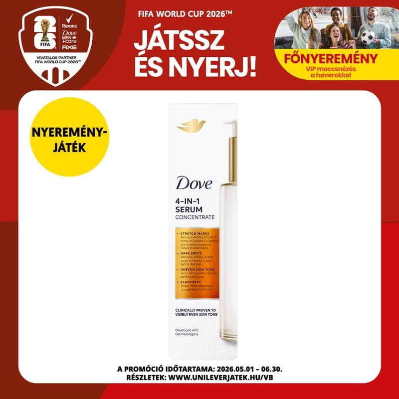 Dove 4 az 1-ben bőrsimító testszérum, 100ml