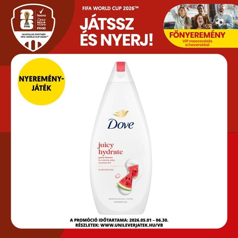 Dove Juicy Hydrate dinnye illatú krémtusfürdő, 450 ml