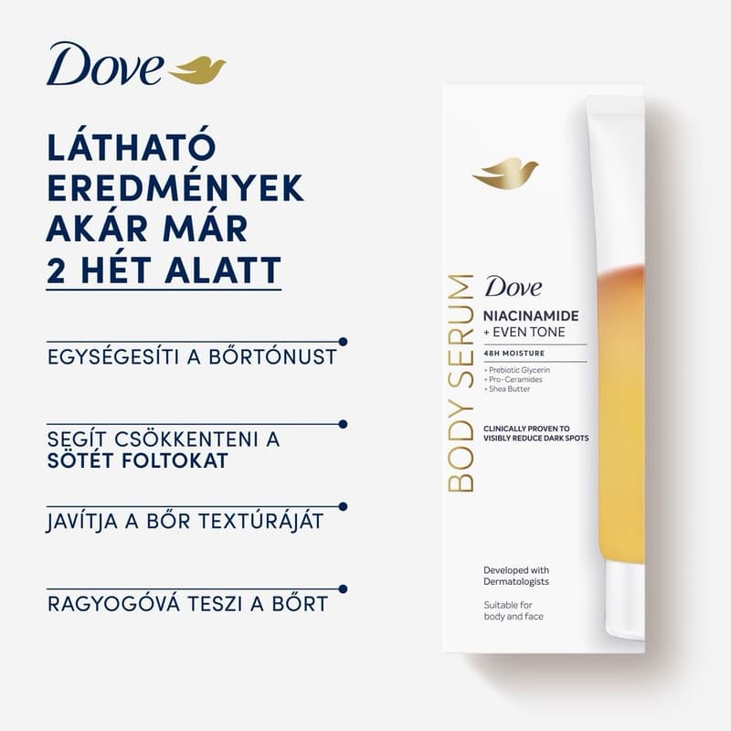 Dove Niacinamide & Even Tone hidratáló testszérum, 200ml