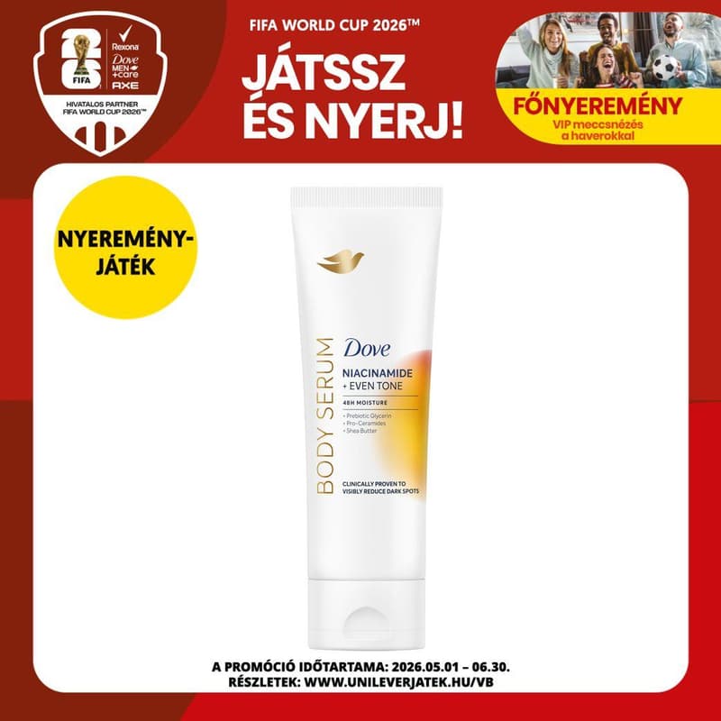 Dove Niacinamide & Even Tone hidratáló testszérum, 200ml