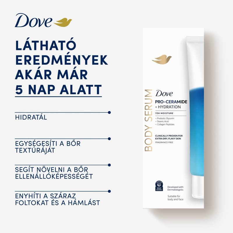 Dove Pro-Ceramid & Hydration bőrhidratáló testszérum, 200 ml