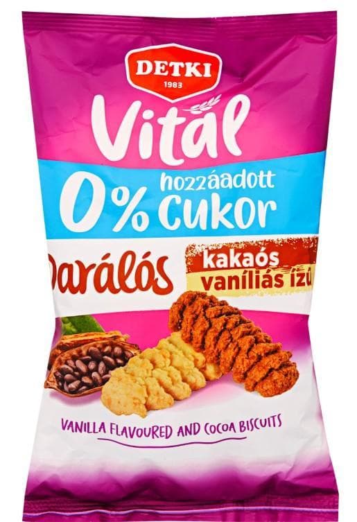 Detki darálós vaníliás és kakaós omlós keksz 180g
