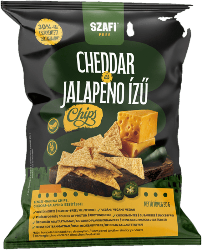 Szafi Free Cheddar–Jalapeno flavored chips