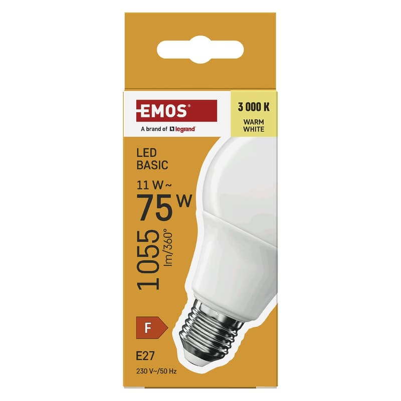 EMOS LED BASIC A60 11W(75W) 1055LM E27 WW