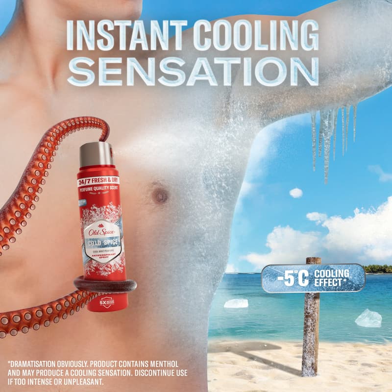 Old Spice Cold Spice Izzadásgátló Spray, 150 ml