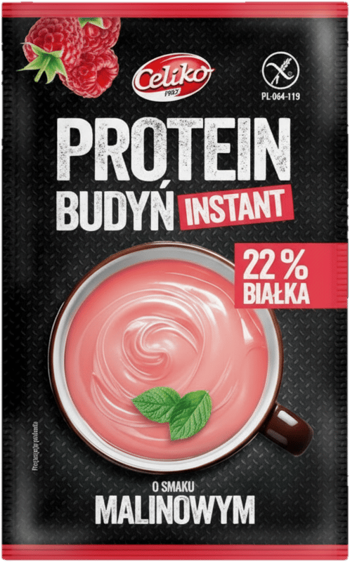 Celiko gluténmentes protein pudingpor málna