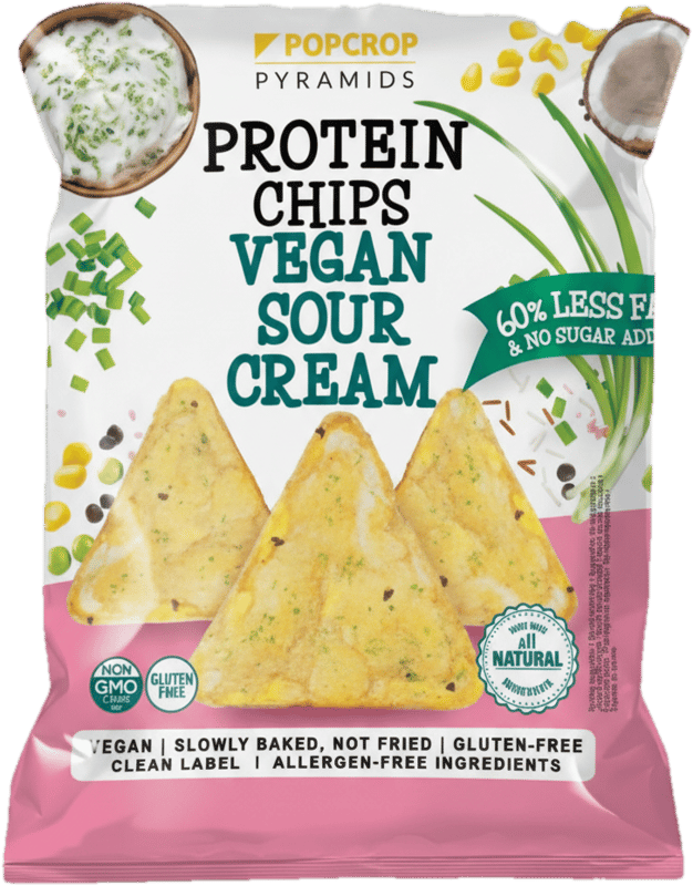 Popcrop Pyramids Vegan Sour Cream-Onion Protein Chips