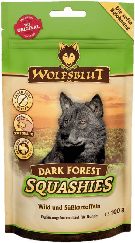 Wolfsblut Dark Forest puha jutalomfalat kutyáknak vadhússal és édesburgonyával 100 g