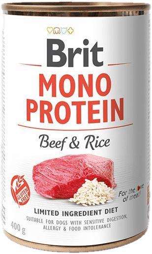 Brit Monoprotein teljes értékű nedves kutyaeledel, marha és rizs 400g