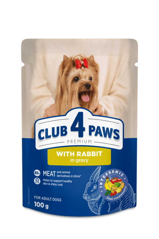 Club 4 Paws Premium  teljes értékű nedves kutyaeledel szószban, nyúl 100 g