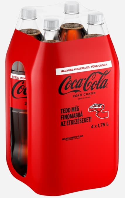 Coca-Cola Zero Sugar Cola Flavoured Energy-Free Carbonated Soft Drink with Sweeteners 4 x 1,75 l