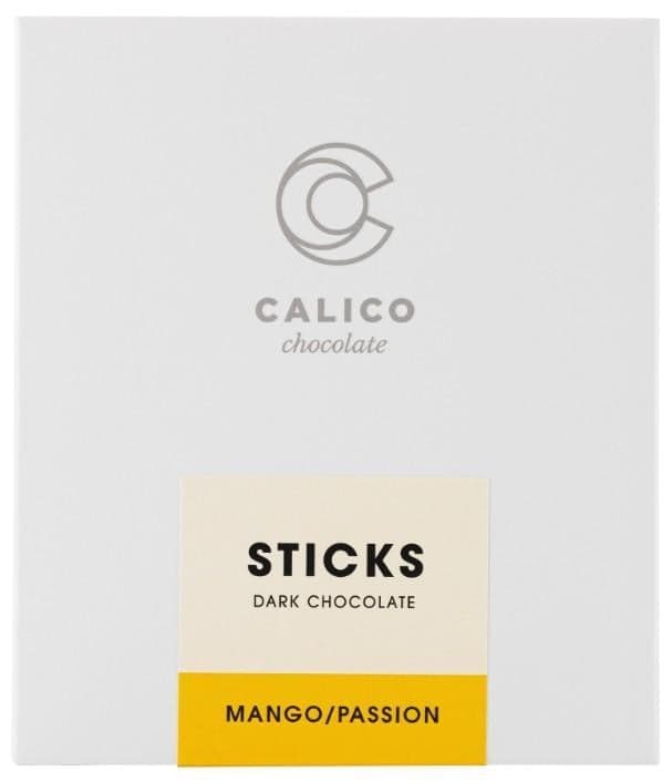CALICO Sticks Mango/Passion - Dark chocolate thins with mango/passion fruit caramell filling
