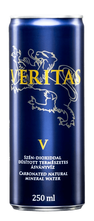 Veritas V carbonated mineral water in a can