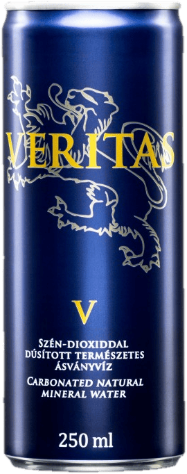 Veritas V carbonated mineral water in a can