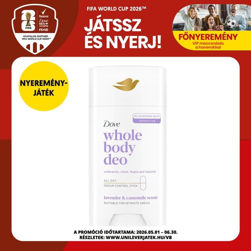 Dove Whole Body Lavender & Chamomile Deodorant Stick 75 ml